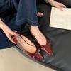 2005 New French Pointed Flat Bottom Shallow Mouth Single Shoes Women's Retro Soft Sole Bow One Pedal Mary Jane Ladyshoes