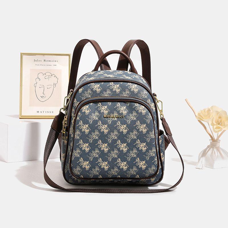 

Hong Kong Brand Travel Backpack Female 2025 New Arrival Special-Interest Design Work Clothing Versatile Large Capacity Can Be Single-Shoulder Bag Blue