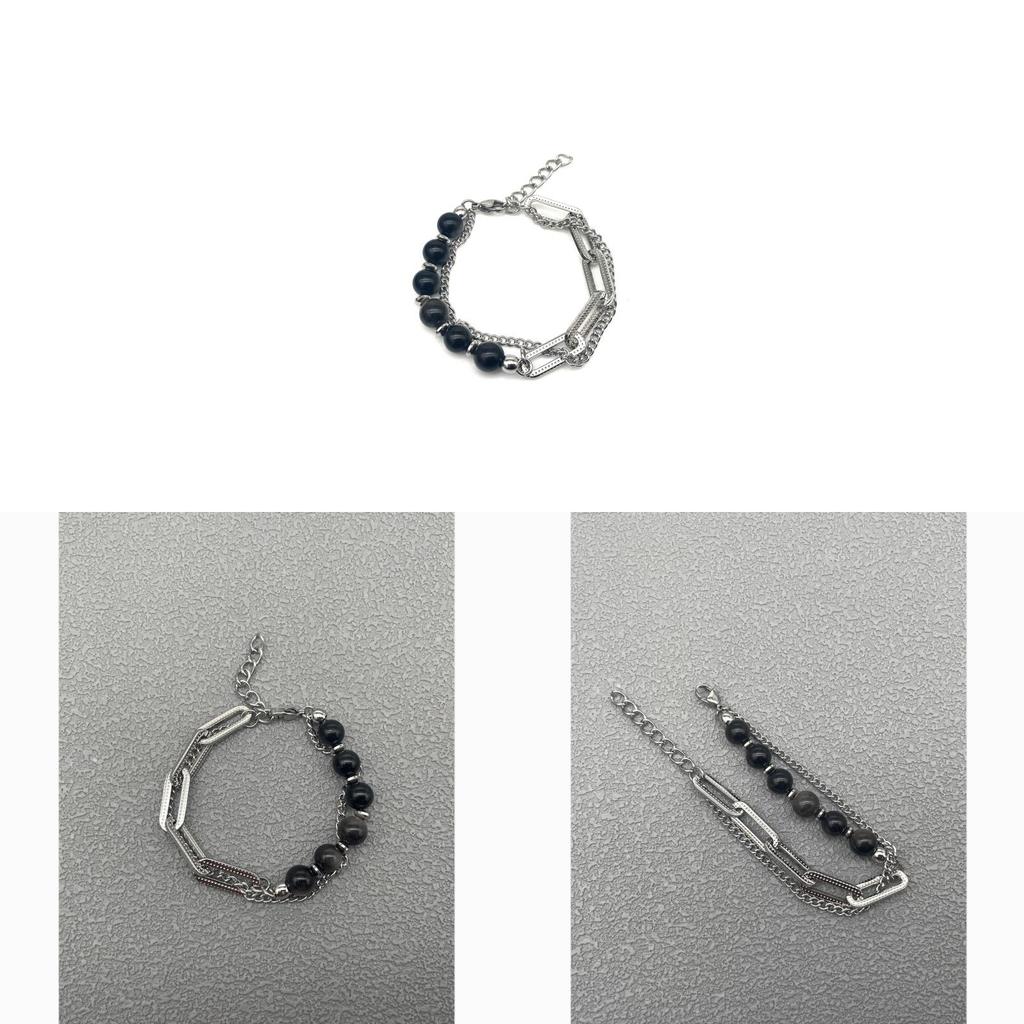 Original Geometric Stainless Steel Silver Stone Mens And Womens Jewelry For Hip Hop Style