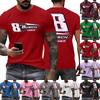 Men's Casual Short Sleeve T-Shirt with Lettering Print Crew Neck Comfortable Fit Lightweight Fabric Suitable for Daily Wear and Outdoor Activities