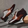 Neue Retro Klassische Kleiderschuhe für Schwarze PU-Leder Oxfords Freizeitschuhe für Herren Hochzeitsparty Büro Formelle Arbeitsschuhe