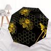 1pc Bee Honeycomb Automatic Open/close Folding Compact Umbrella, 8-Rib Sturdy Canopy, Lightweight Portable, Commuting Use, Gift,061