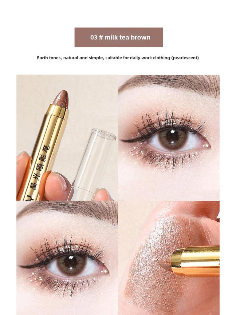 MKING Lazy Eye Makeup: Highlight & Lying Silkworm Double-Ended Eye Shadow Pen - Smudge-Free Eye Makeup Repair Cream