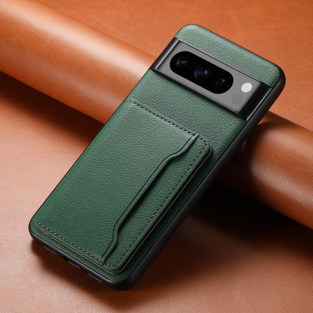 Luxury Faux Leather Stand Card Holder Phone Case Frosted Feel for Google Pixel 10 Pro XL 9A 8 7