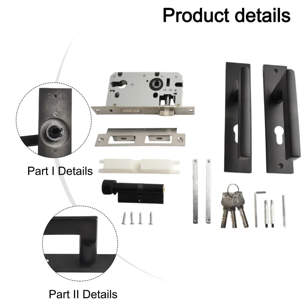 HANDLE Door Handle Heavy Duty Lockable Portable Security Handle Heavy Duty Security Door Iron Sheet Mortise Locks