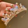 Rhinestone Princess Crown Handmade Wedding Tiara Princess Style Butterfly Tiara  Wedding Ceremony