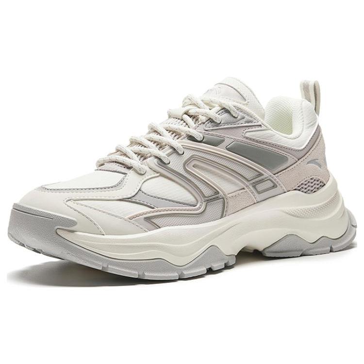 New Anta Hot Cushioning Wear Resistant Low Top Casual Shoes Men's White Gray 912348806-1