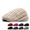 Autumn and Winter Knitted Woolen Hats Beret Caps Women Versatile Forward Hats Ear-protecting and Fleece Warm Men's Baseball Caps