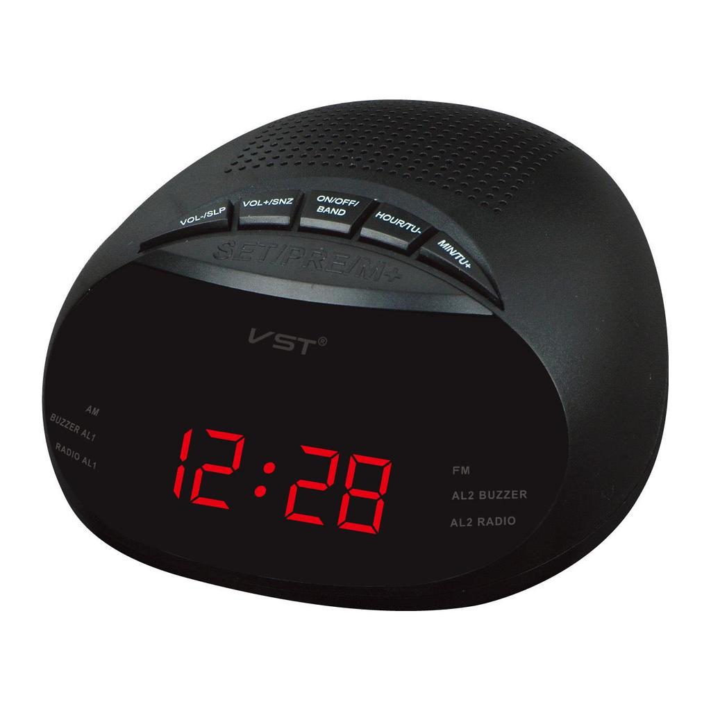 Dual Channel AM/FM LED Clock Radio with Alarm Functions