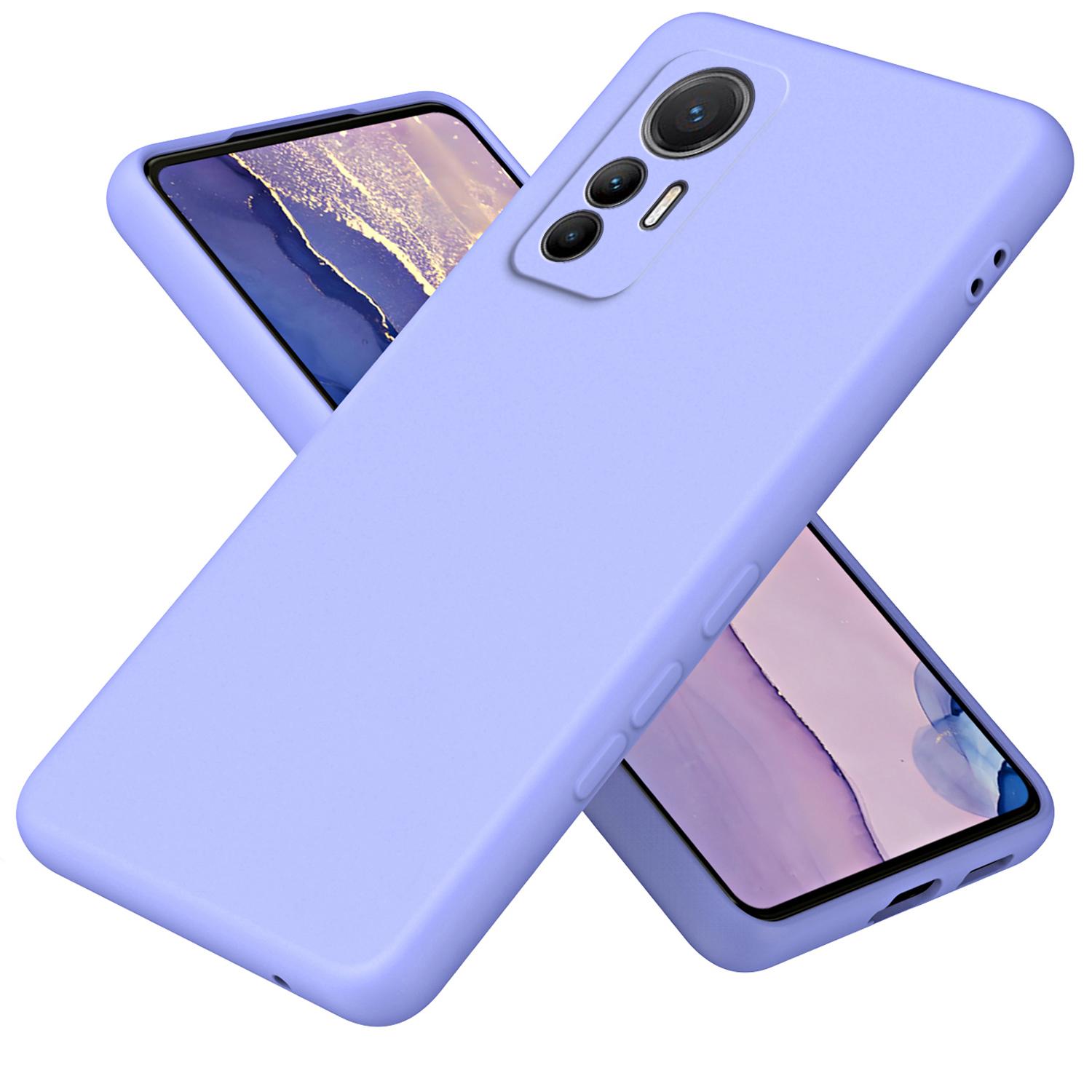 

For Xiaomi 12 Lite 5G Rubberized TPU Phone Case Fiber Lining 2.2mm Thickness Phone Cover Purple