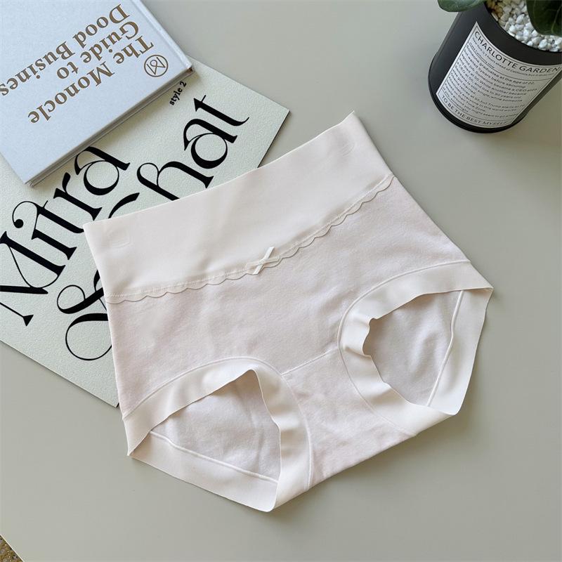 High-Waisted Seamless Women's Briefs - 7A Xinjiang Long-Staple Cotton, Antibacterial, Breathable, Plus Size.
