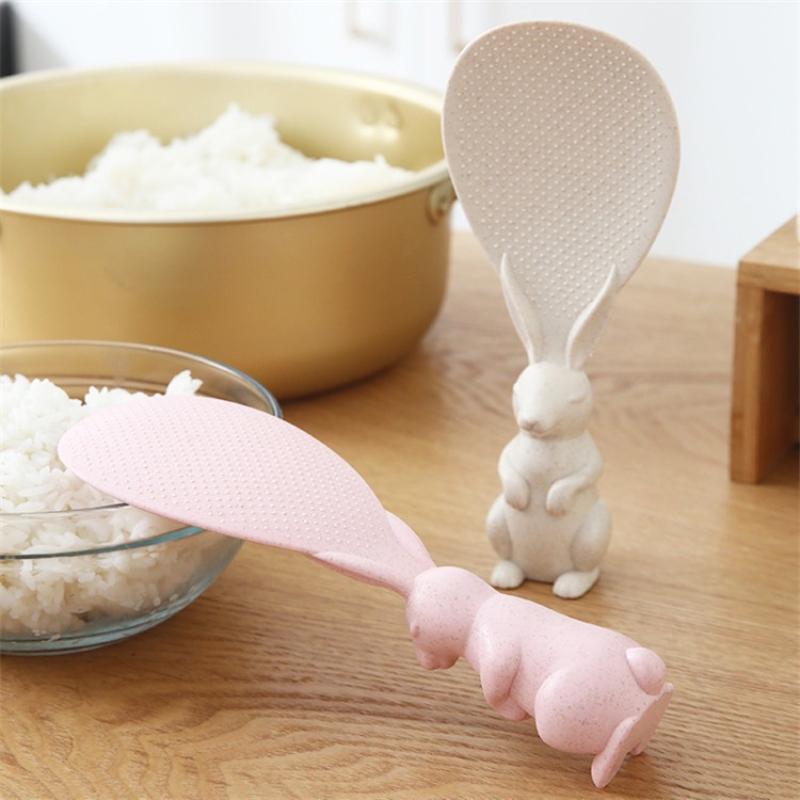 Creative Vertical Rabbit Shape Large Wheat Straw Rice Spoon Non-Stick