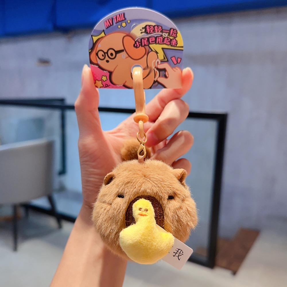 Wag Tail Bag Hanging Pendant Stuffed Fluffy Car Key Ring  Schoolbag Decorations