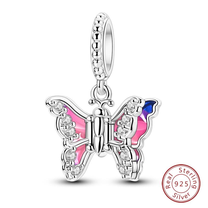 100% Copper Exquisite Cubic Zircon Butterfly Bee Ladybug Charms Bead Fit Qikaola Original Bracelet Fine Diy Jewelry