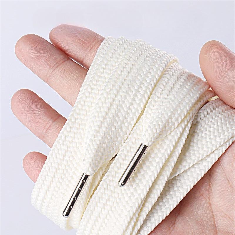 1 Pair Shoelaces Flat Thicken Weave Shoe Laces 2cm Wide 130cm Length Sneaker Canvas Shoelace Black White