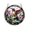 Acrylic Suncatcher Wind Chime Hanging Ornament with Bird and Floral Design for Home Garden Window Decoration Gift