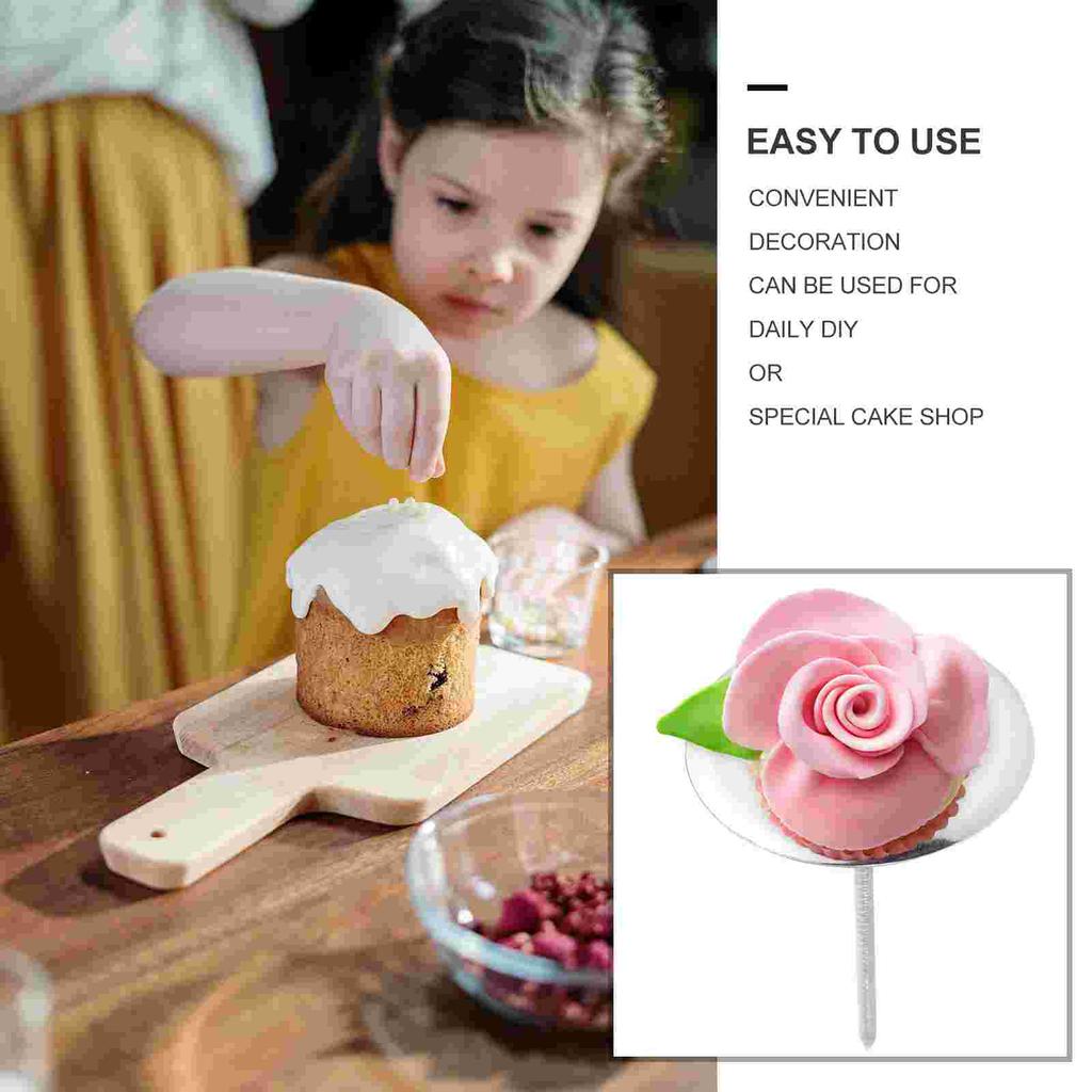 4 Pcs Stainless Steel Cake Flower Decorating Nails Baking Tools Cupcake Decor Supplies Sugar Paste Petal Molds Wedding Party