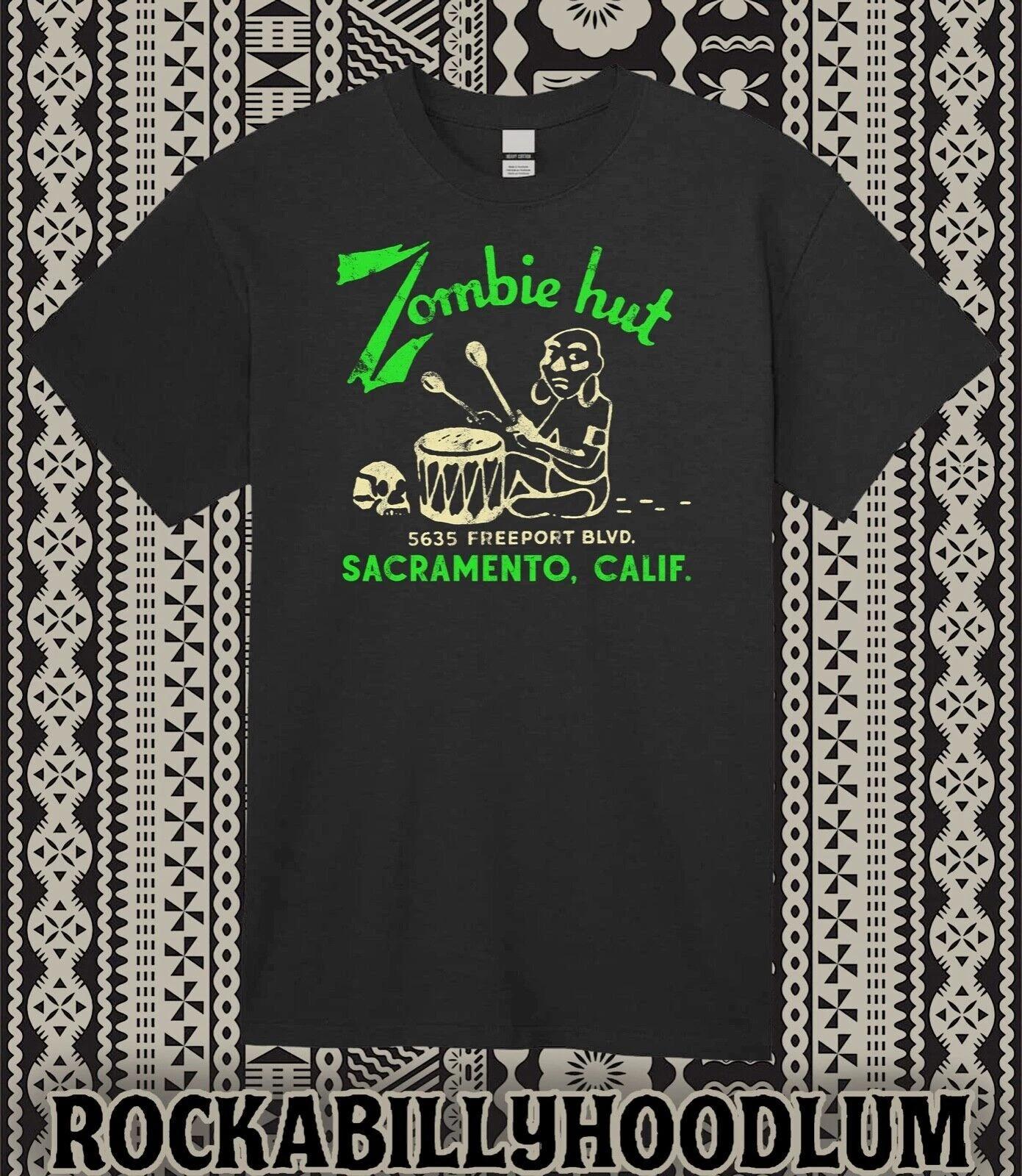 Retro Tiki Art Tee T Shirt Bar Mug Restaurant Zombie Hut Sacramento CA S