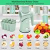 5-in-1 Rotary Cheese Grater Multifunctional Kitchen Mandoline Slicer with Handle & Strong Suction Base Replaceable Stainless Blades Cheese