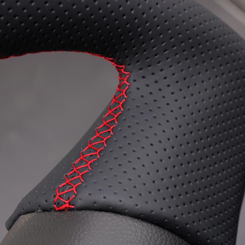 Black Faux Leather Hand-stitched Soft Car Steering Wheel Cover Braid for Chevrolet (Chevy) Colorado 2015-2024 Traverse 2018-2024