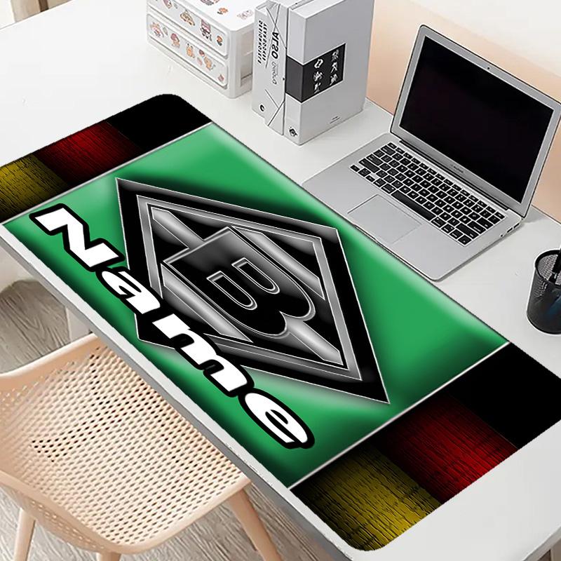 Custom Name Personalized Borussia Monchengladbach Pattern Mousepad, Laptop PC Desk Mat, Decorative Desk Mat for Home Keyboard Pad Gift