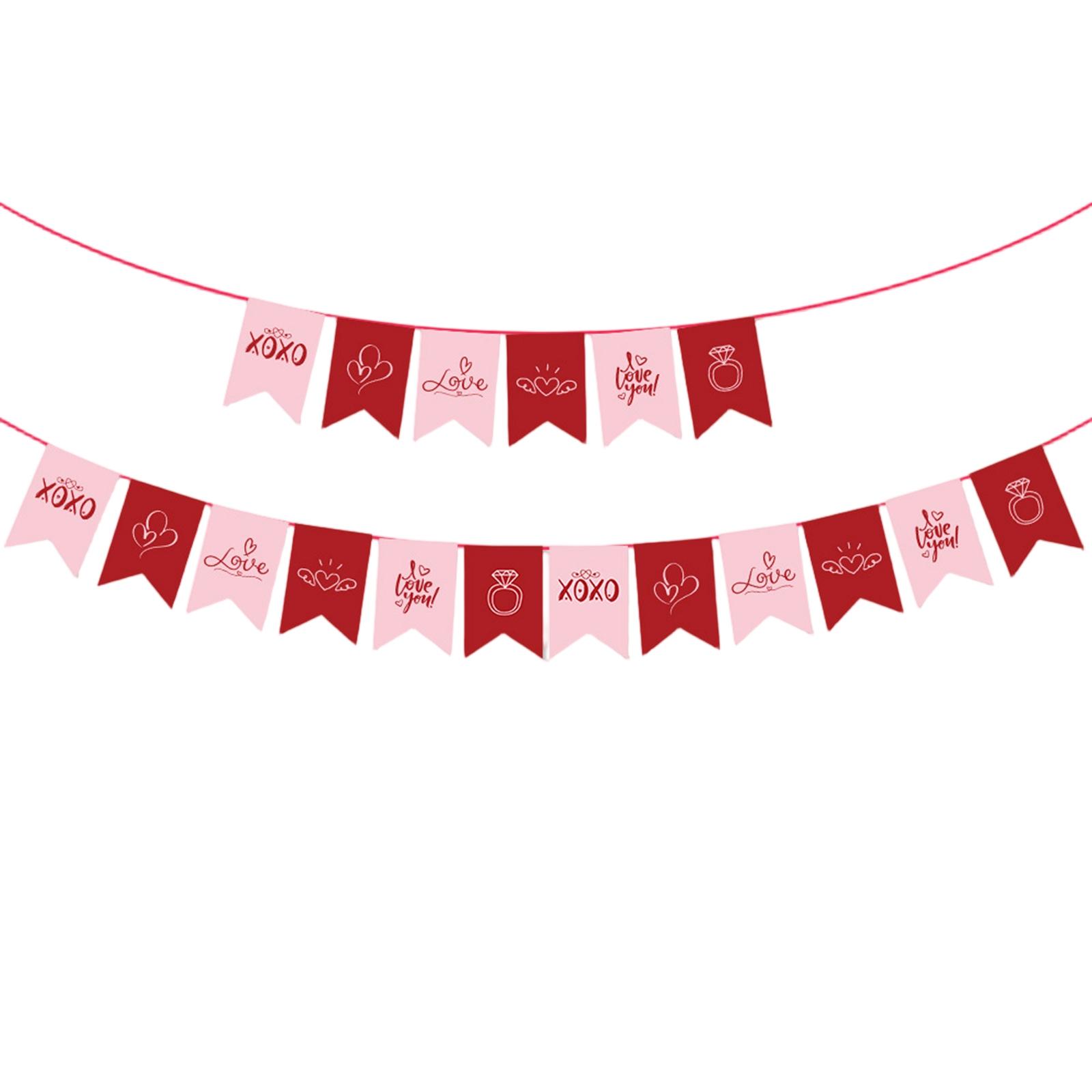 

Fishtail Paper Bunting Valentine Decoration Hanging Ornament For Anniversary Wedding Valentine Celebration Home Decoration One Size розовый