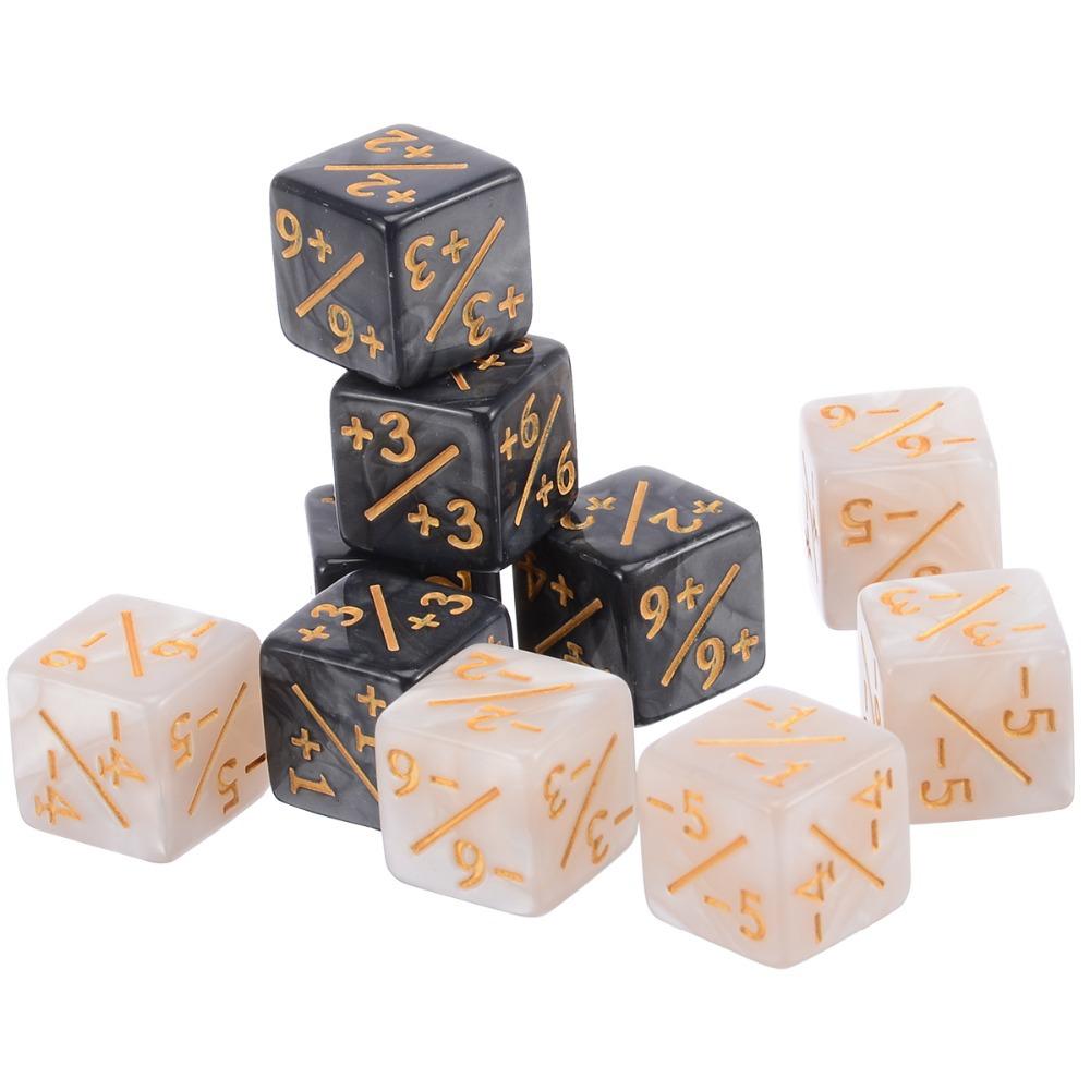 10Pcsset 16Mm D6 +1-1 Dice For Magic The Gathering Game Counting Math Teaching Counters