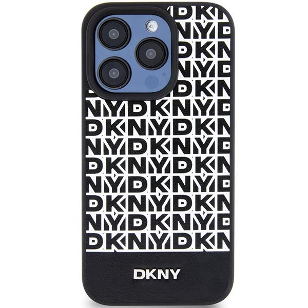Dkny Dkhmp15Lpsospk Iphone 15 Pro6.1 Czarny/Black Hardcase Leather Printed Pattern Metal Logo Magsafe