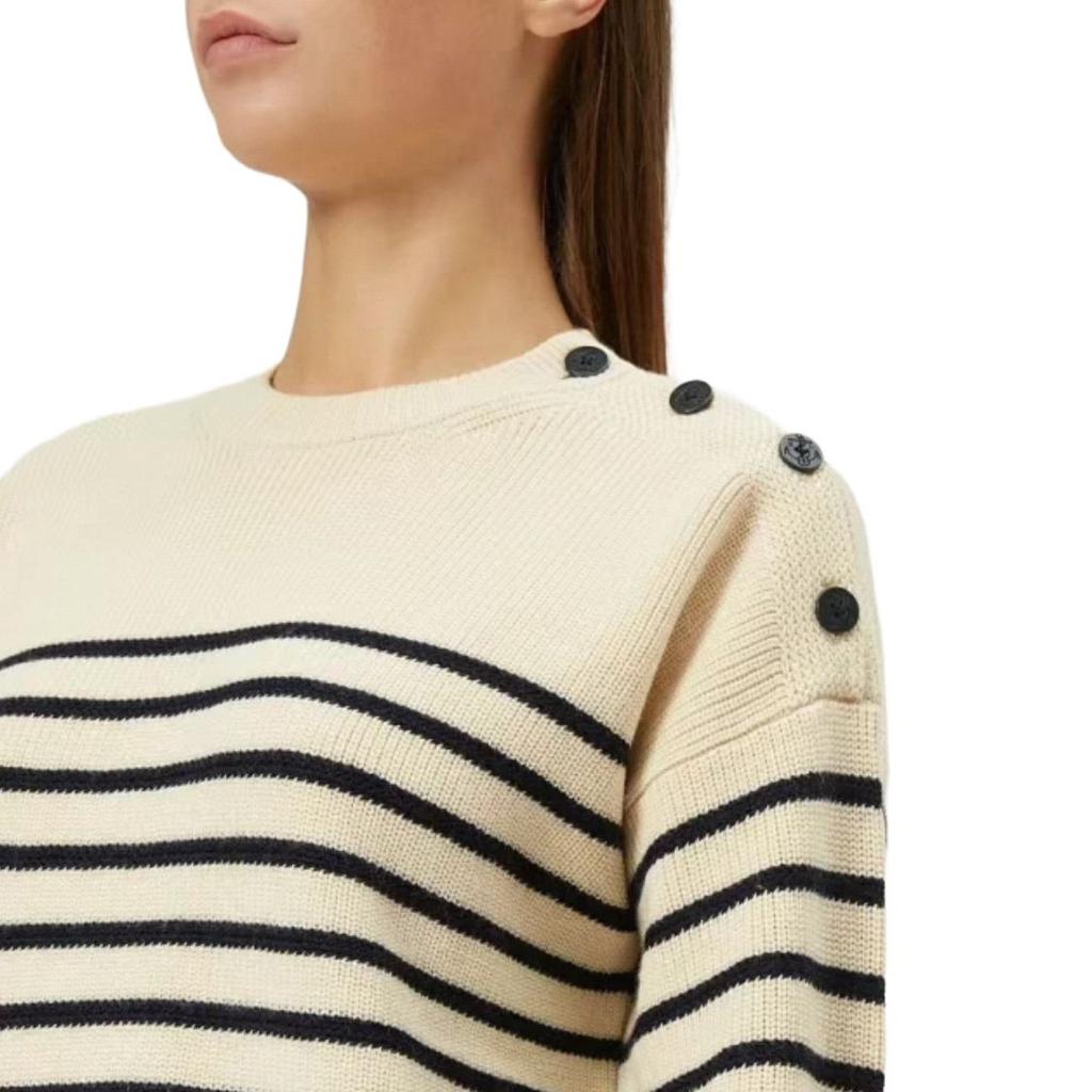 Polo Ralph Lauren Gestreifter Baumwolle Rundhals Langarm Strickpullover Damen Pullover 211762030-001