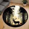 1pc Deer Forest Round Chair Mat Office Area Rug - Non-Slip, Floor Mat for Office, Bedroom, Ideal Home Decor Gift C0112149