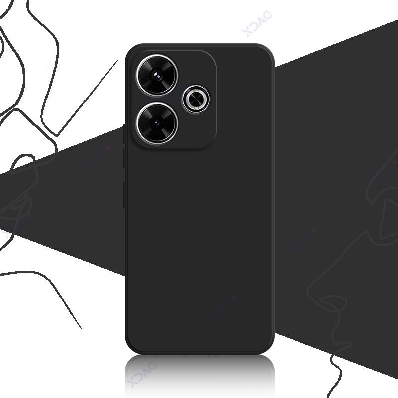 Luxury Square Liquid Silicone Cases for Xiaomi Redmi 13 4G 5G Redmi13 6.79" Global 360 Soft Phone Cover Waterproof Bags