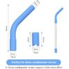 12 Pcs Silicone Straw Tips with Bottom Sleeve Reble Silicone Tips for Metal Straws Food Grade Rubber Straw Tips Flex Elbow Straw Covers for Stanley