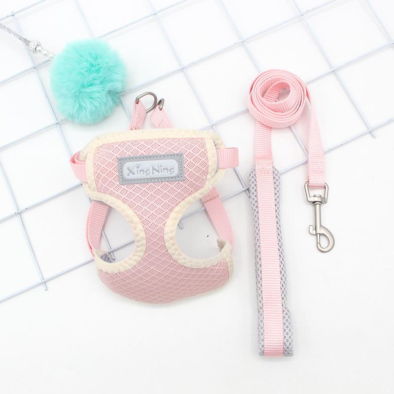 New Pet Products Adjustable Small Cat Harness Leash Set Breathable Cute Comfortable Medium Dog Collars Leash Accessories