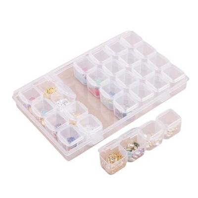28 Compartment Adjustable Clear Plastic Storage Box For Jewelry Earrings Beads Screws Small Accessories Storage Box