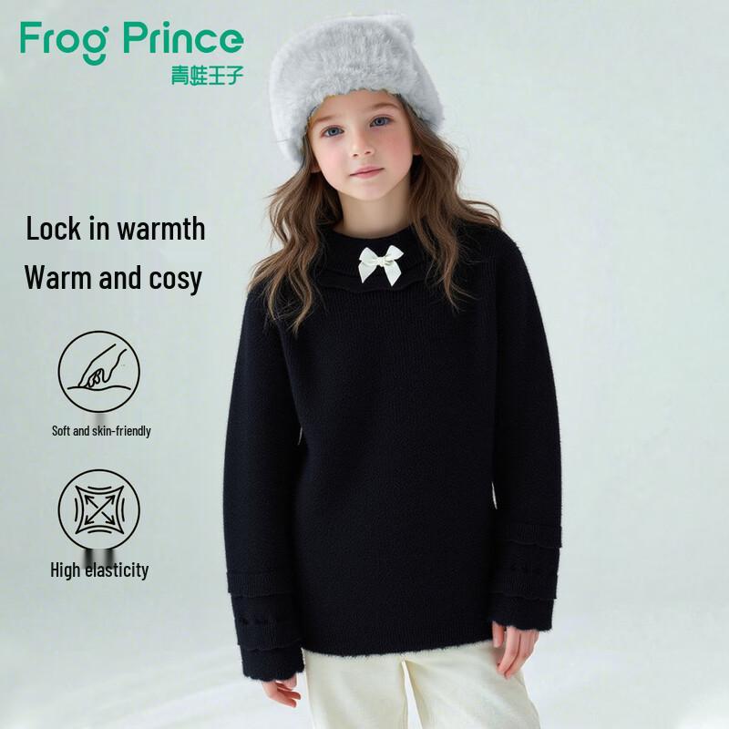 Girls Versatile Round Neck Pullover Knit Sweater 130