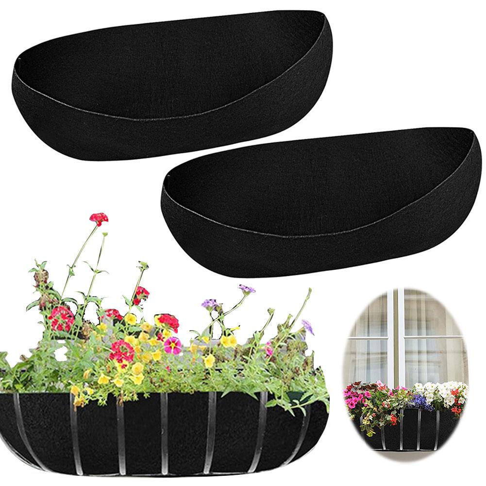 24/30/36 inch Felt Trough Planter Liners Non-Woven Planter Liner Hanging Basket Liners Replacement Liners for Garden (3pcs)