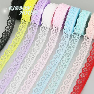 (20 Yards/roll) 15mm White Lace Fabric Webbing Decoration Packing Material Pink Red Blue