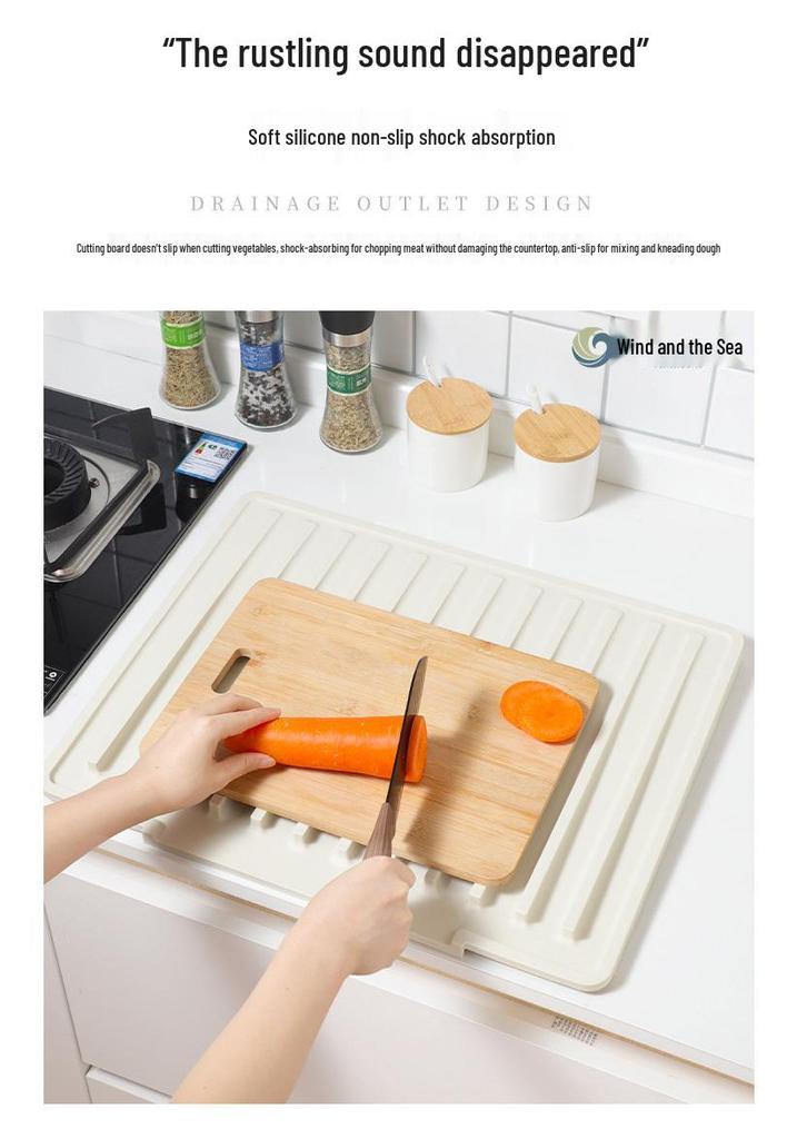 Silicone Multi-functional Kitchen Mat: Sink Splash Guard & Heat-Insulating Draining Mat