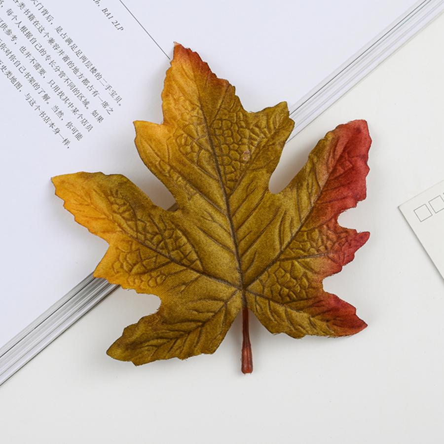 

High Quality Maple Leaves Halloween Festival Party Decor Autumn Home Wall Ornaments Stage Wedding Scrapbooking Artificial Plants 50pcs темные хаки