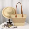 2024 Straw Hat & Handbag Set - Outdoor Travel, Sun Protection, Versatile High-End Fashion with Large Brim.