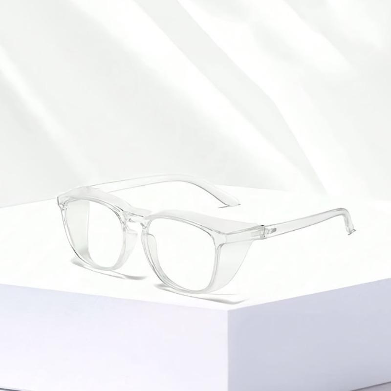 Fashionable Pink Transparent Box Women's Glasses, Full Frame Design, Transparent Lenses, Daily Casual Style
