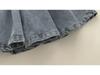 2024 Summer Slim A-Line Denim Pleated Skirt for Students