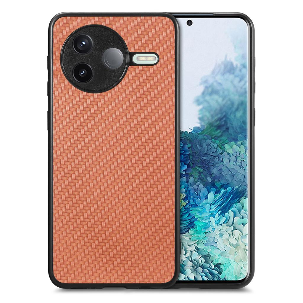 Pro Xiaomi Poco F7 Pro 5G/Xiaomi Redmi K80 5G Pouzdro Textura karbonových vláken PU+PC+TPU Kryt na zadní stranu telefonu