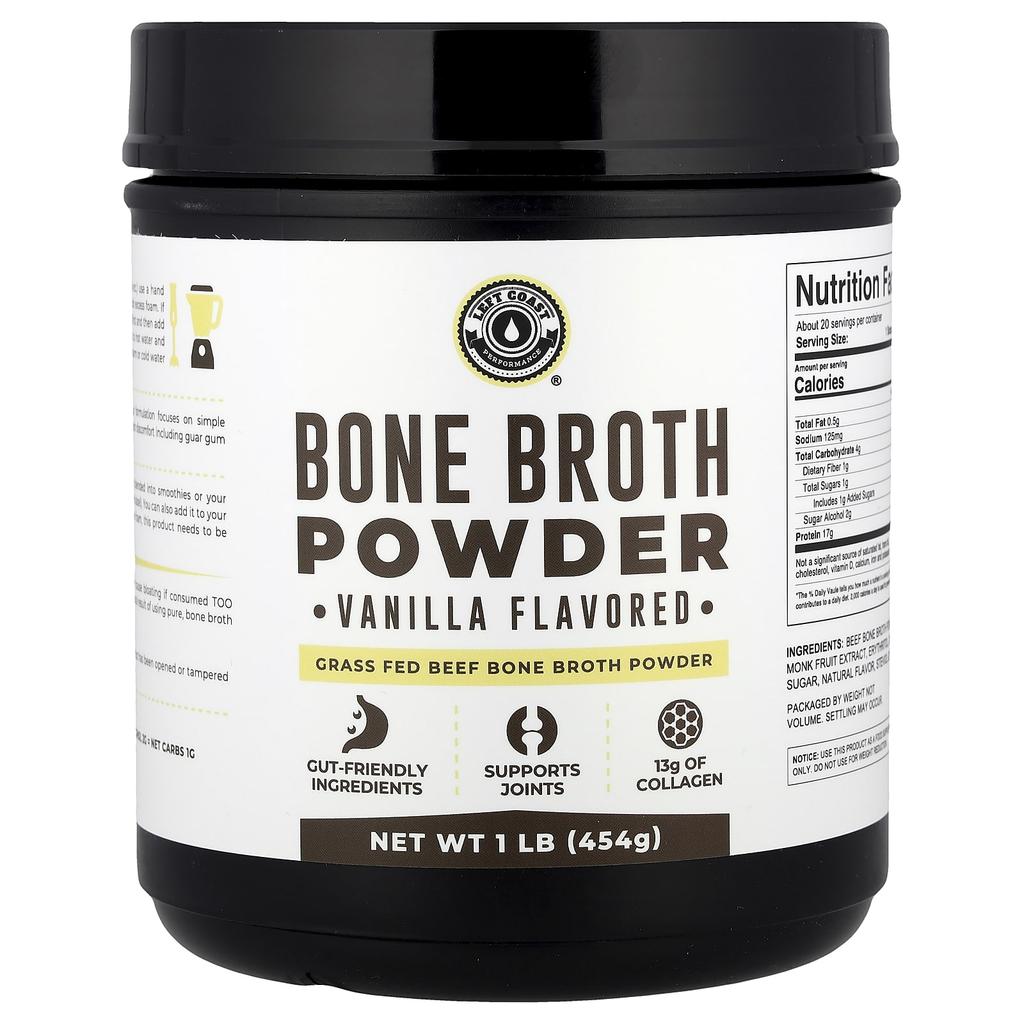 Beef Bone Broth Powder, Vanilla Flavor, 454G(1Lb)