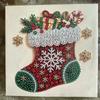 DIY Weihnachts-Perlen-Diamantmalerei Kunst-Set 3D Weihnachten Perlen-Bilder Bastel-Set für Anfänger Heimdeko Wandkunst Partygeschenk
