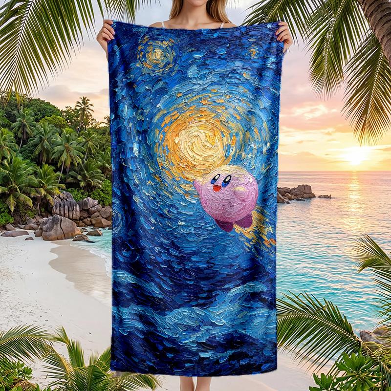 Kirby Fashion Beach Towel Portable Soft Quick Dry Towel For Swimming Camping Holiday Use