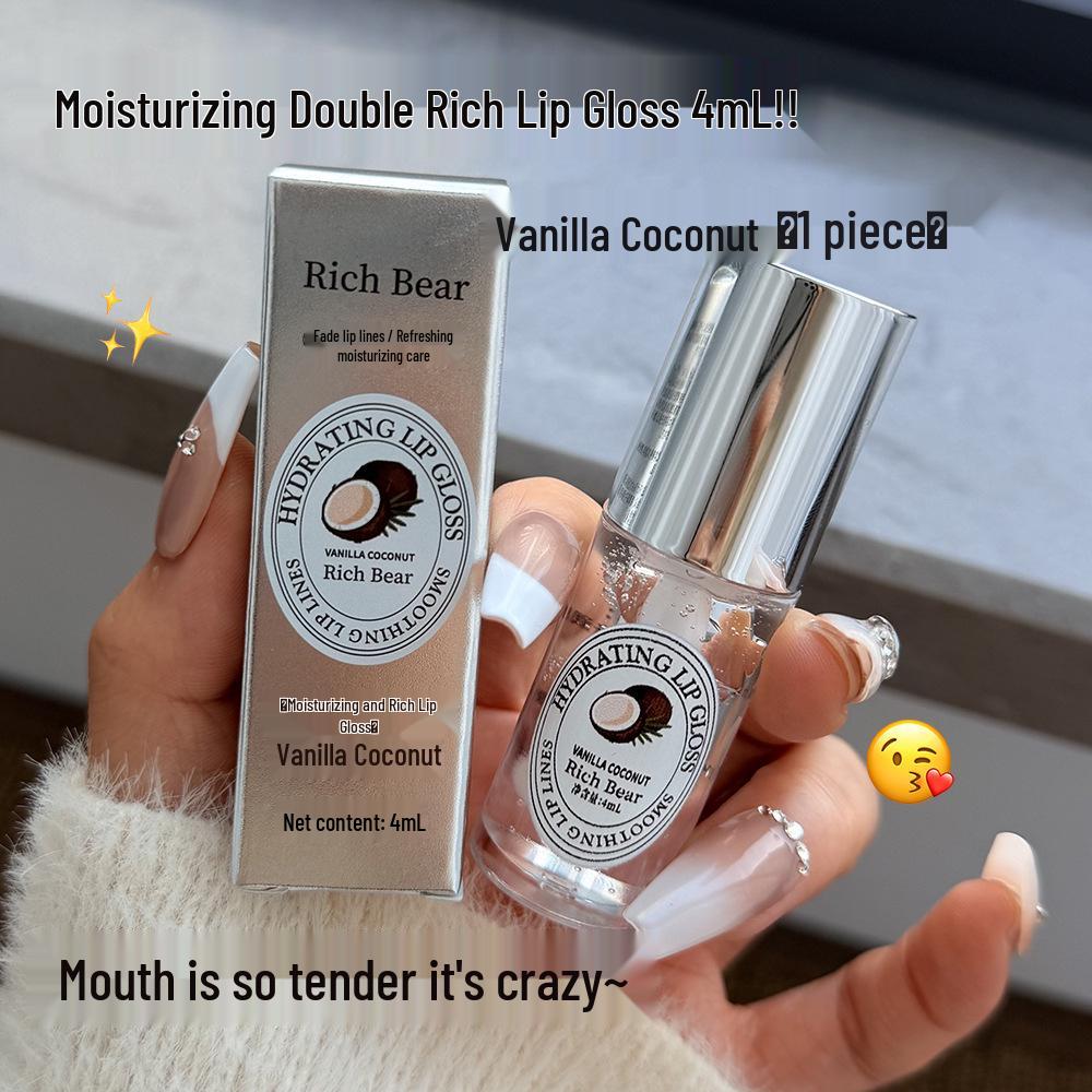 RICH BEAR Fig Vanilla Coconut Scent Lip Oil: Hydrating, Moisturizing, Nourishing Gloss & Balm
