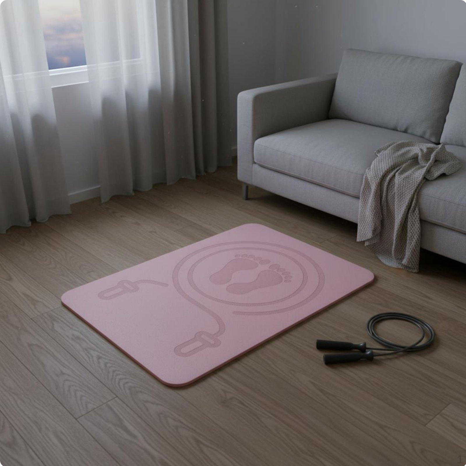 Jump Rope Mat Thickened Skipping MultiFunctional Soundproof Exercise Pad for Indoor, Home, Pink 6MM