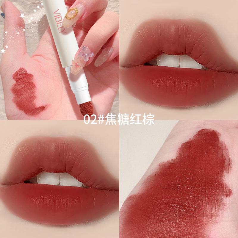 VIBELY New Cute Colorful Velvet Air Lip Glaze - Rich, Long-Lasting, Fade-Resistant, Soft Matte Lip Cream Makeup