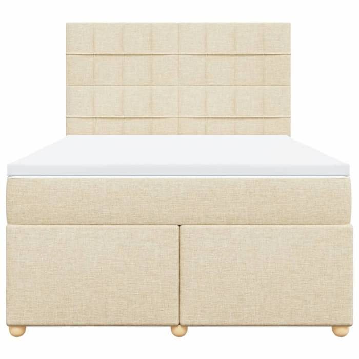 Maison Exclusive - Sommier à lattes de lit avec matelas Crème 160x200 cm Tissu